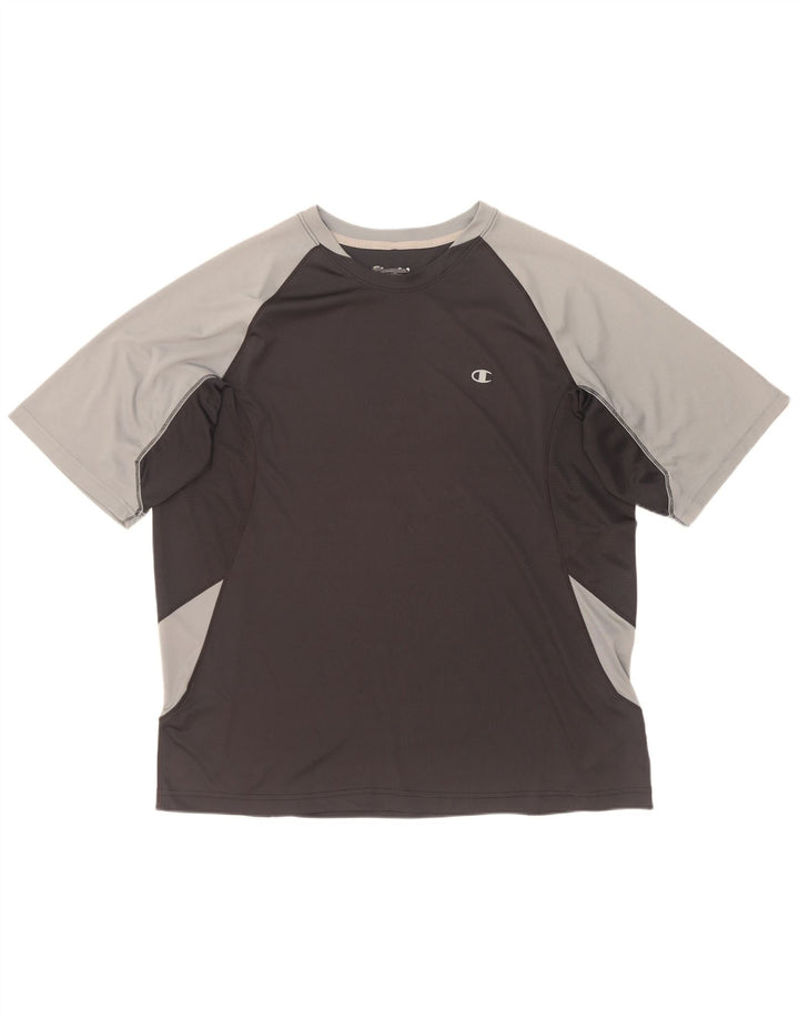 Champion Herren T-Shirt Top XL Schwarz Colourblock Polyester