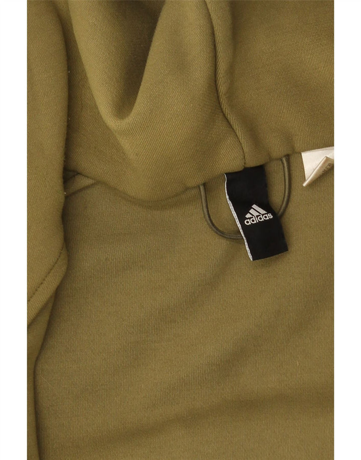 Adidas Mens Graphic Zip Hoodie Sweater Large Khaki