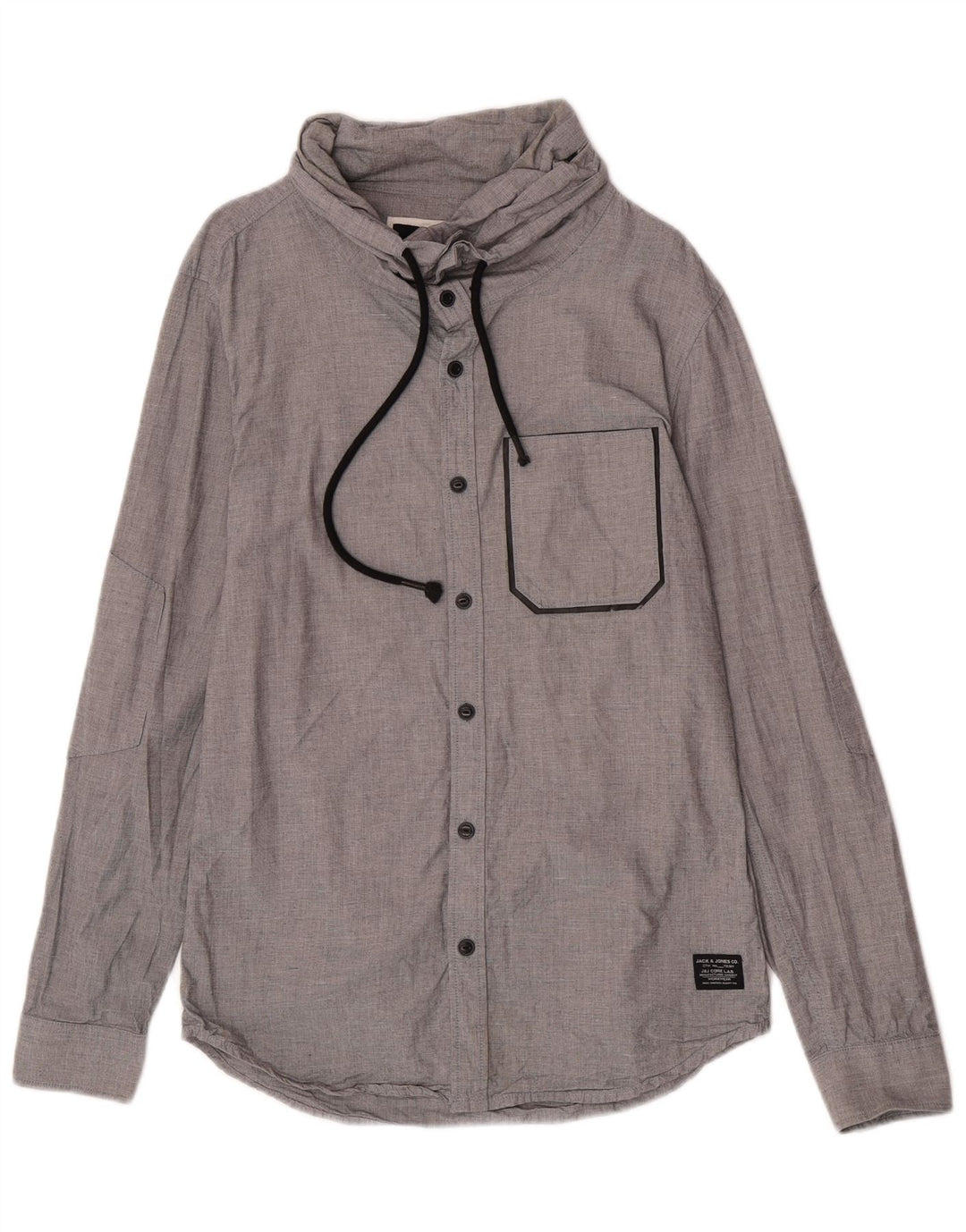 Jack & Jones Chemise Col Roulé Homme Petit Gris Coton