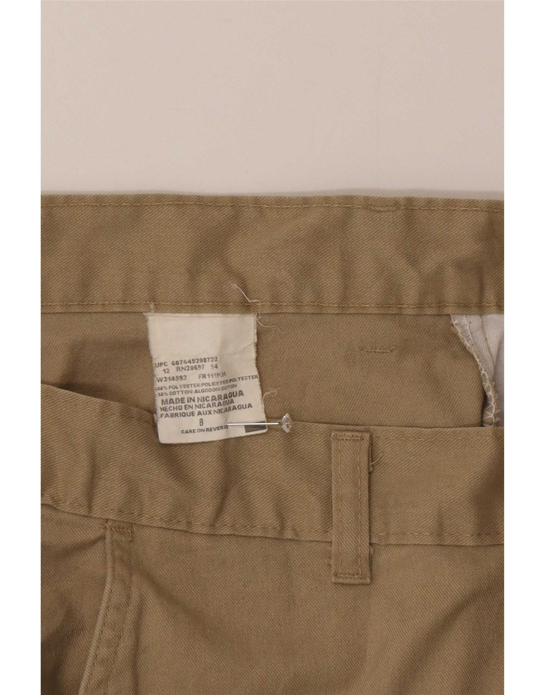 Dickies Pantalones cortos chinos para mujer US 8 Medium W30 Algodón caqui