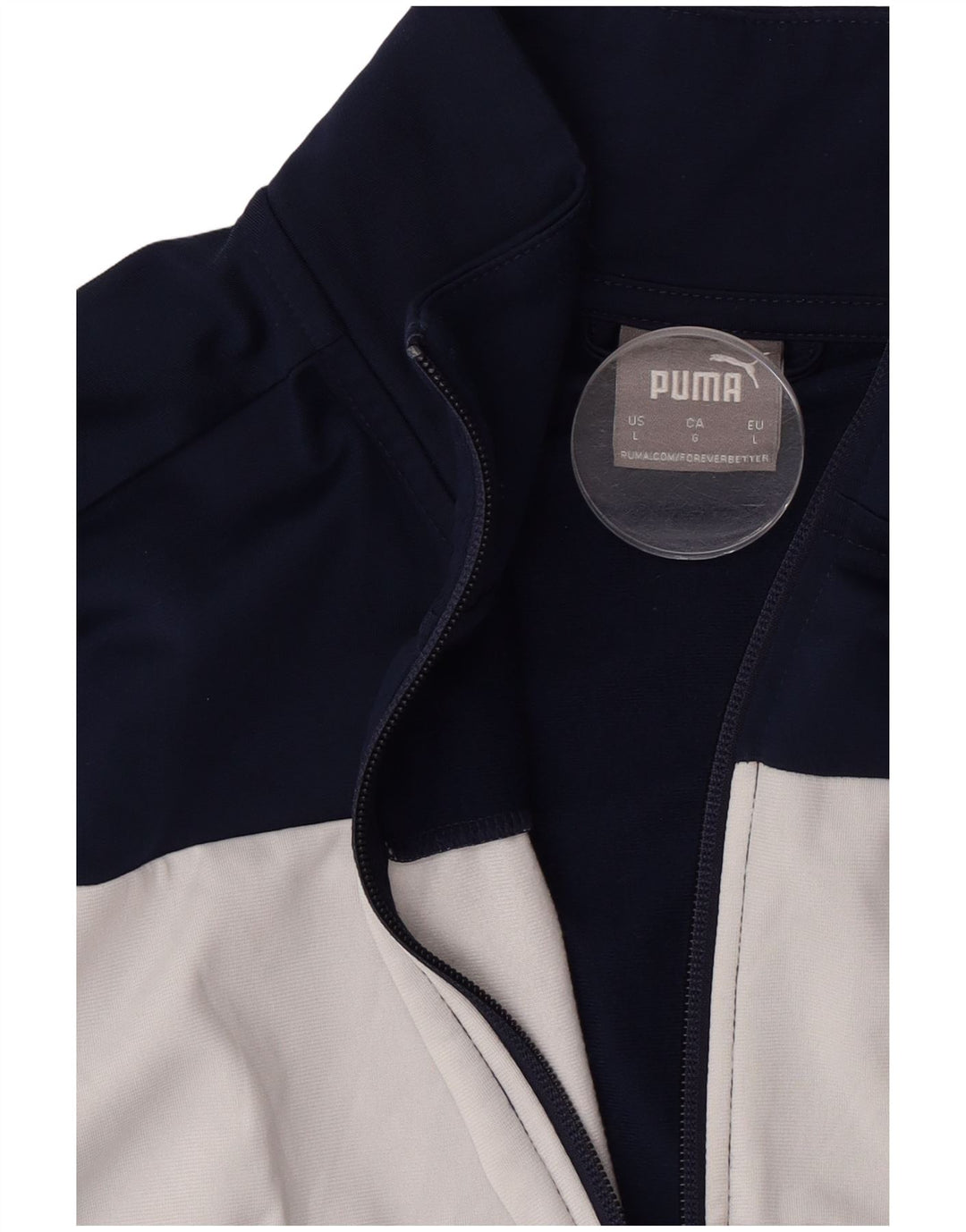 Puma Mens Tracksuit Top Jacket Large Navy Blue Colourblock