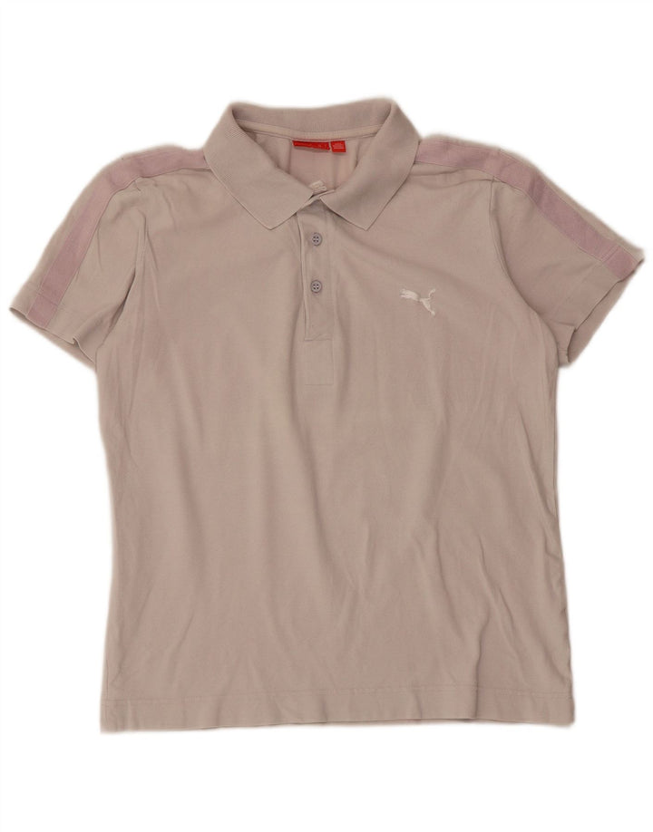 Puma Mens Polo Shirt Small Grey Colourblock