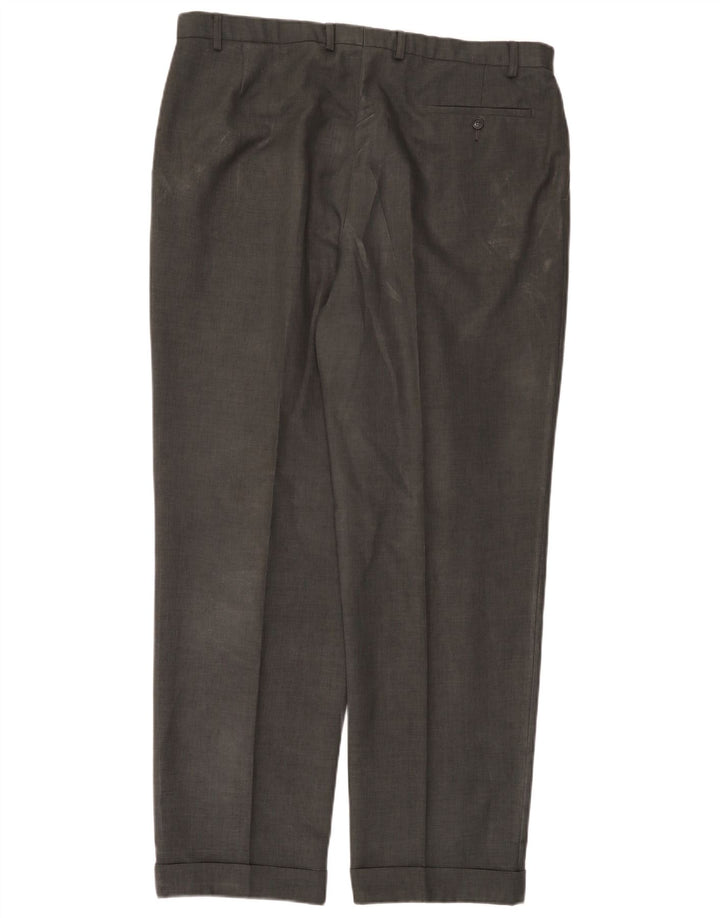 Pantaloni da abito con pegging da uomo Marks & Spencer W40 L33 poliestere grigio