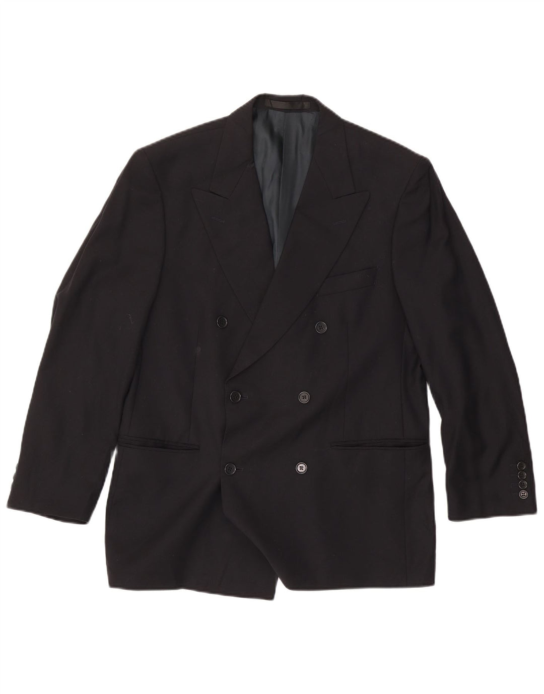 Marks & Spencer Mens Double Breasted Blazer Jacket UK 40 Medium Navy Blue