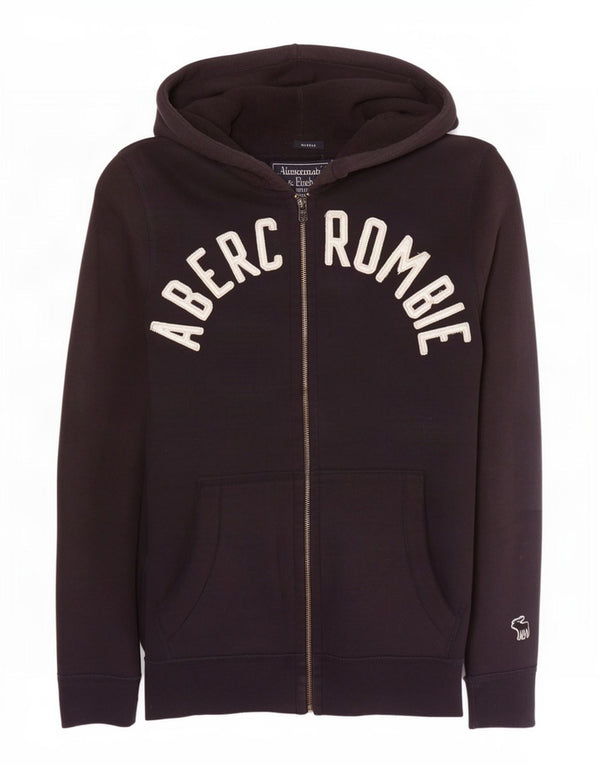 Abercrombie & Fitch Mens Muscle Graphic Zip Hoodie Sweater Medium Navy Blue