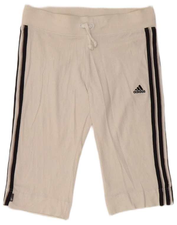 Adidas Womens Bermuda Sport Shorts UK 14 Medium White Cotton