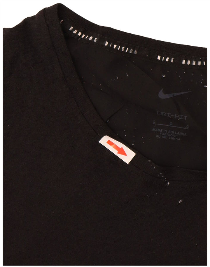 Męski T-shirt NIKE Dri Fit z grafiką, duży, czarny poliester
