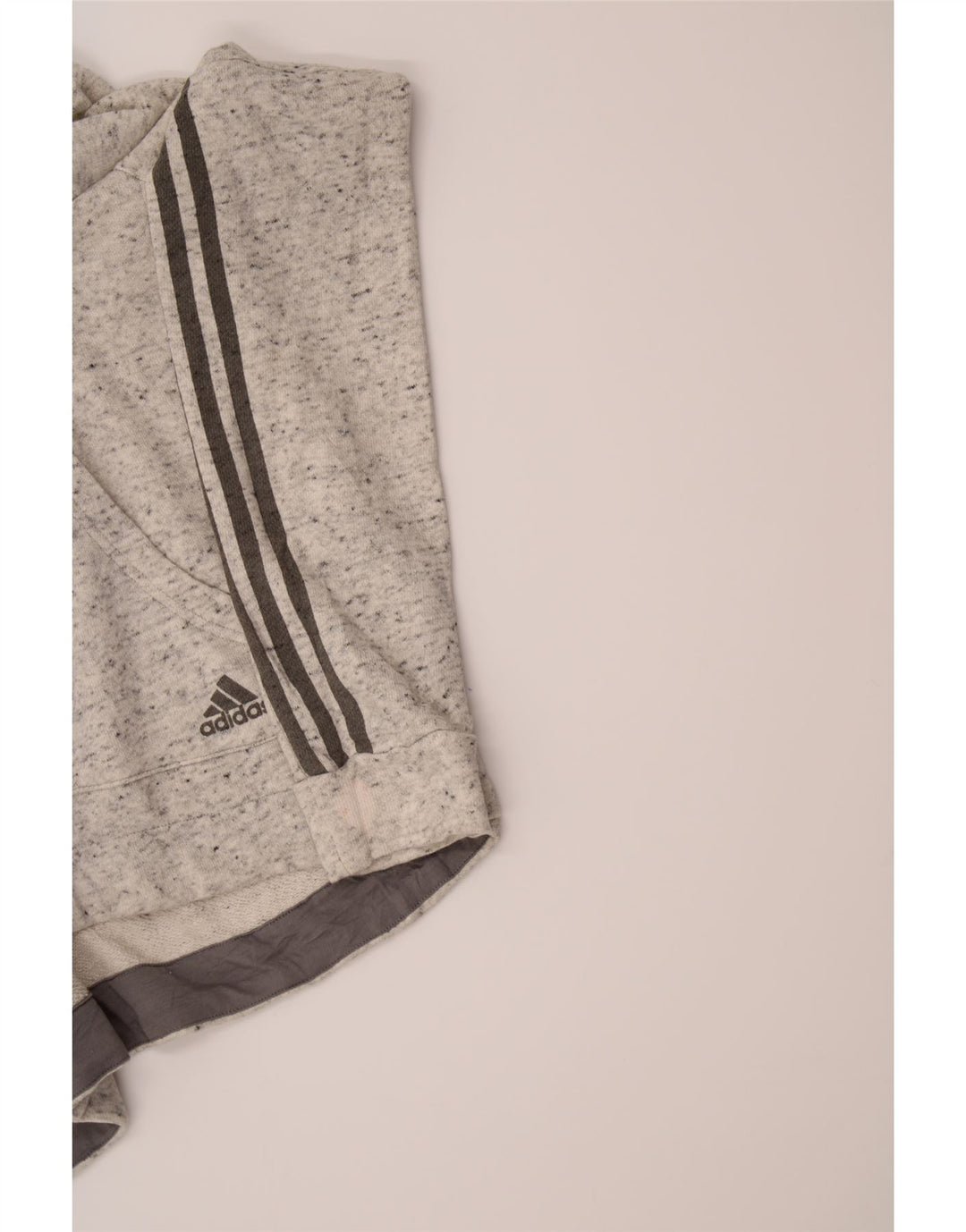 ADIDAS Womens Oversized Hoodie Jumper UK 8/10 Small Grey Flecked Polyester Vintage Adidas and Second-Hand Adidas from Messina Hembry 