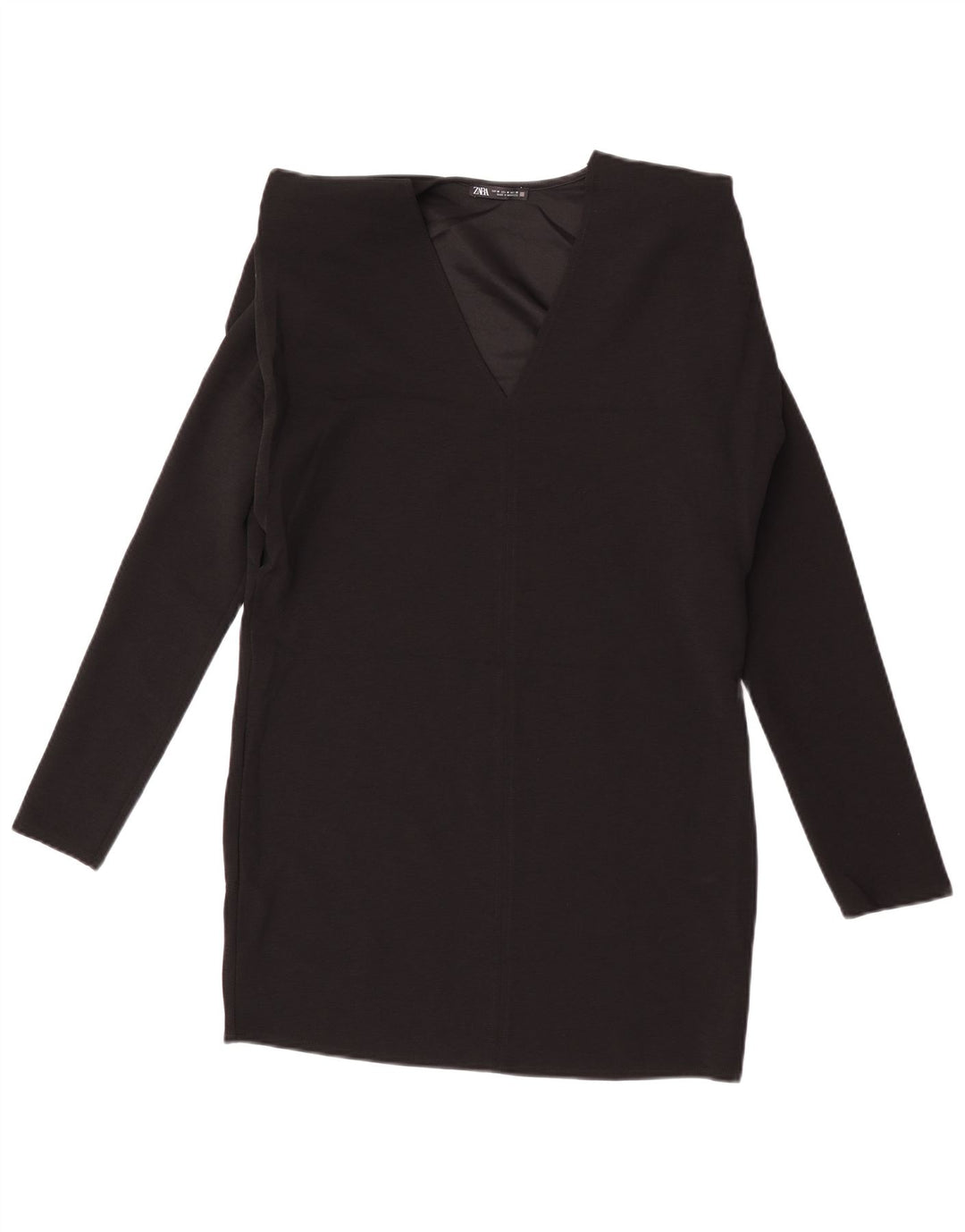 Zara Dame Langærmet Skift Kjole UK 14 Medium Sort