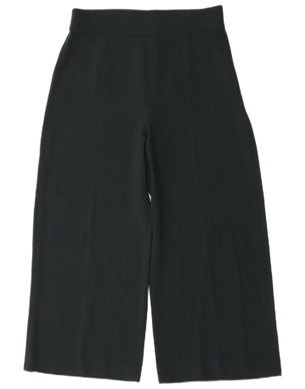 Zara Womens Brede Ben Cropped Trousers Large W30 L26 Grøn Polyester