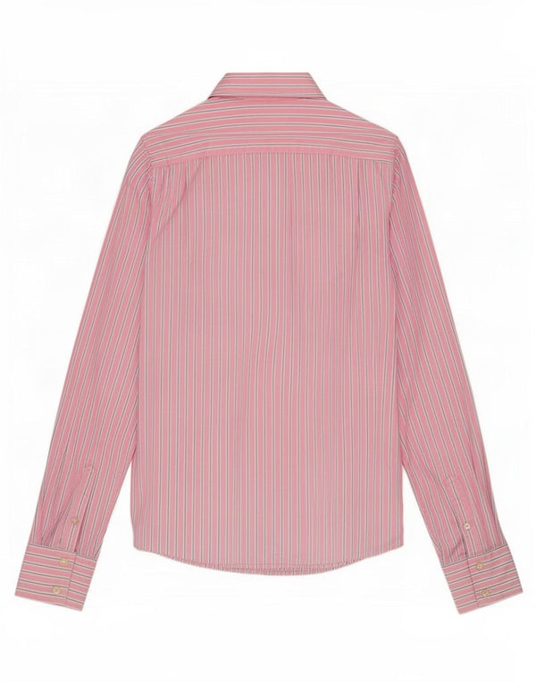 Abercrombie & Fitch Chemise musclée pour homme en coton à fines rayures rose moyen