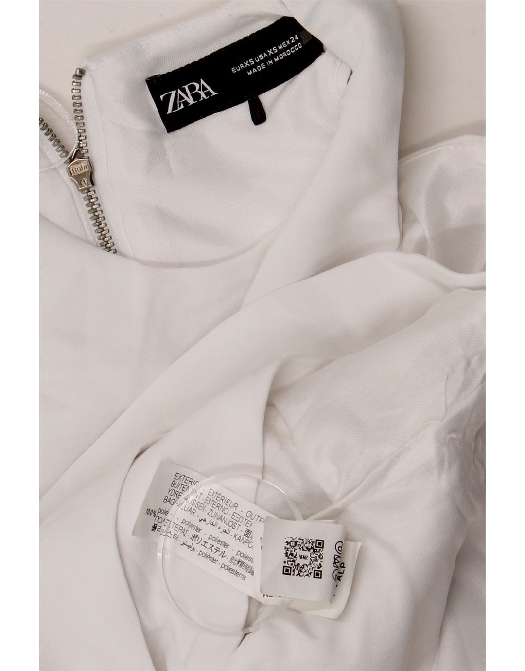 Zara Womens Crop One Shoulder Top UK 4 XS White Polyester