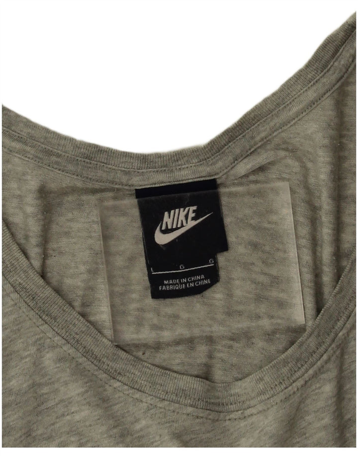 Nike Womens Oversized Graphic T-Shirt Top UK 16 Large Grey Flecked
