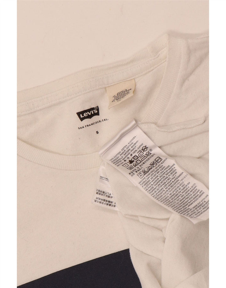 LEVI'S Mens Graphic T-Shirt Top Small White Cotton