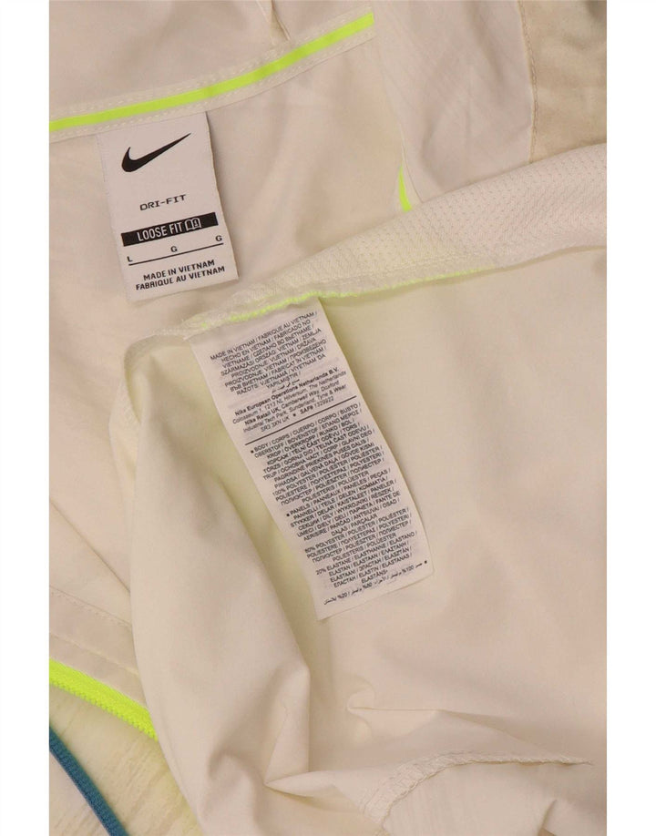 Мужская куртка-дождевик Nike Dri Fit UK 40, большая белая с цветными блоками