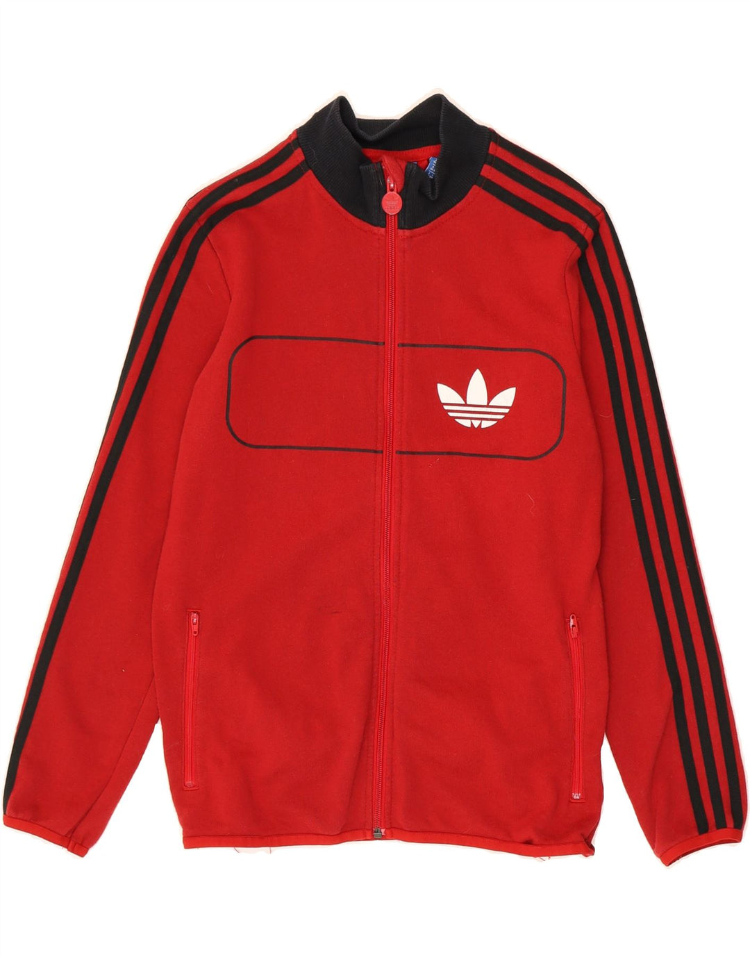 ADIDAS Boys Tracksuit Top Jacket 13-14 Years Red Cotton Vintage Adidas and Second-Hand Adidas from Messina Hembry 