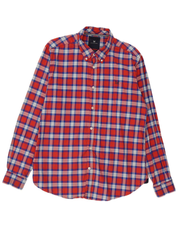 Crew Clothing Mens Slim Fit Shirt Large Red Check Cotton