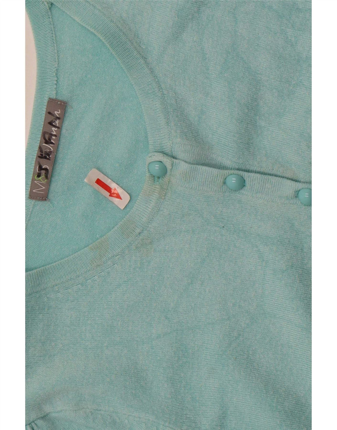 Marks & Spencer Womens Cardigan Sweater UK 12 Medium Turquoise Viscose