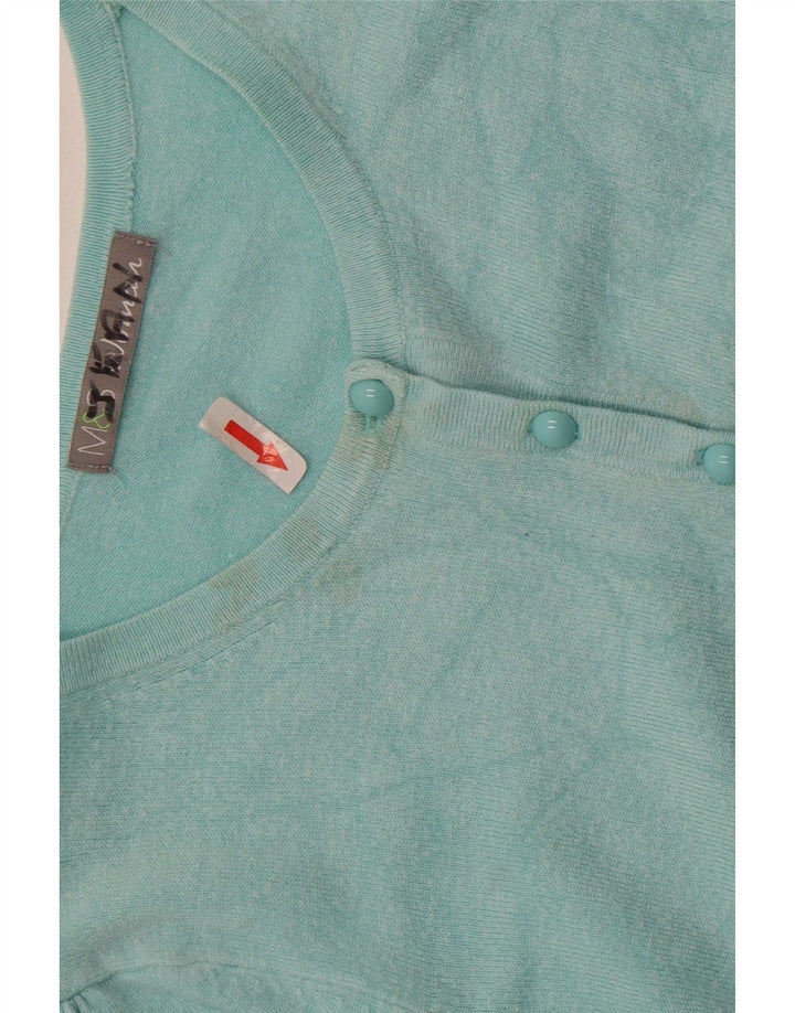 Marks & Spencer Womens Cardigan Sweater UK 12 Medium Turquoise Viscose