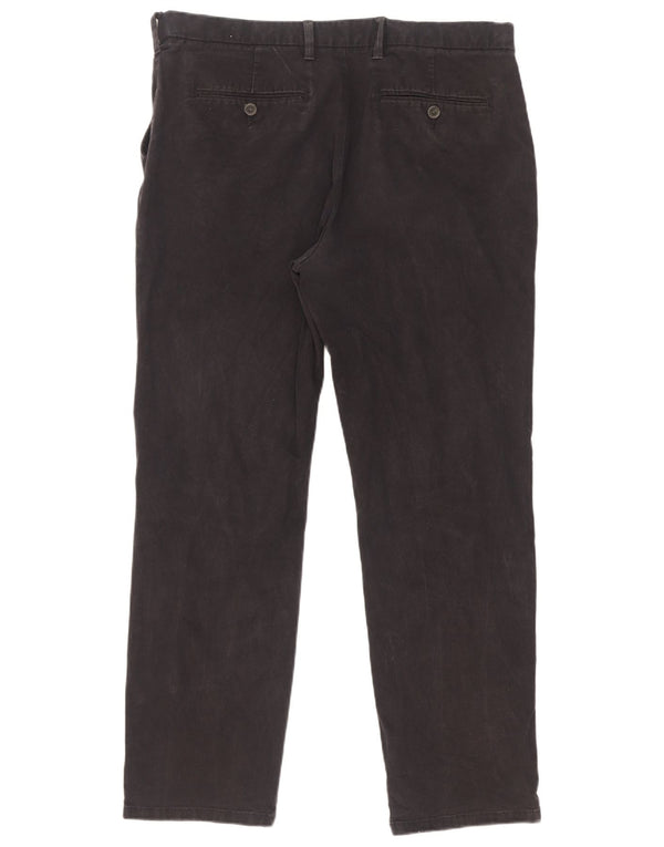 Calça chino reta masculina Marks & Spencer W36 L31 algodão azul marinho