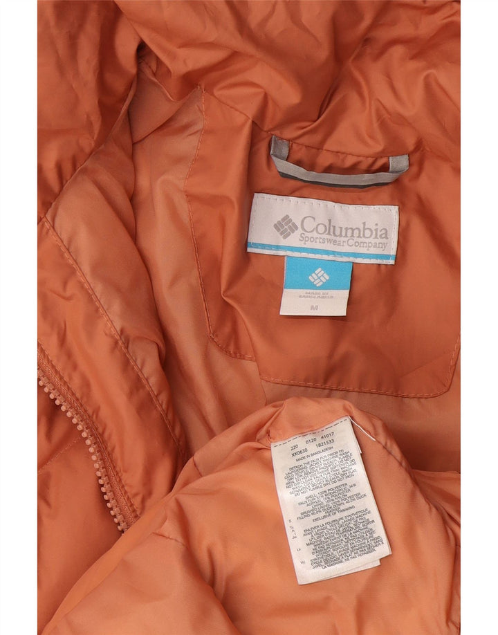 Columbia Womens Hooded Padded Coat UK 14 Medium Orange Polyester