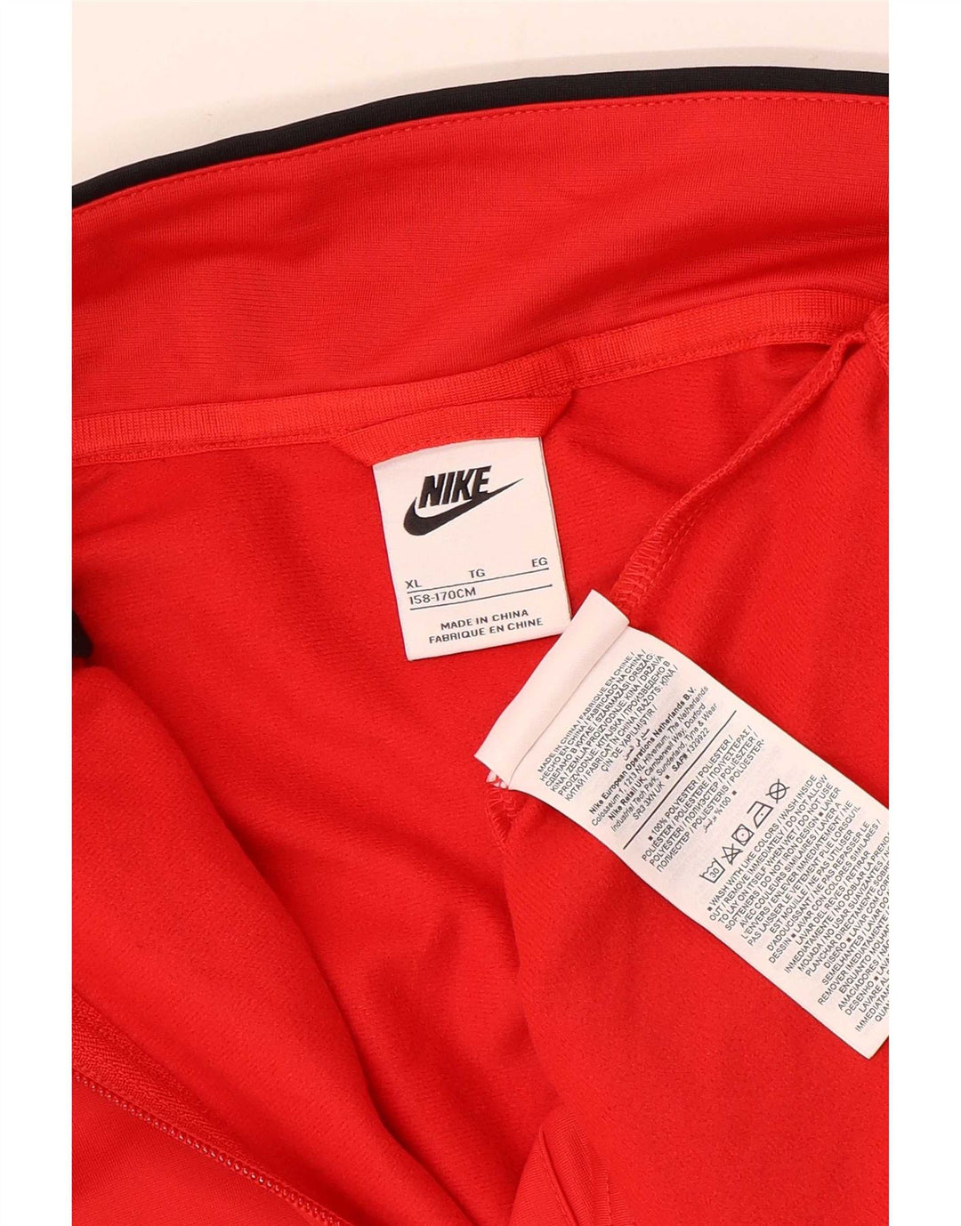 Nike Jungen-Trainingsanzug-Top-Jacke, 13–14 Jahre, XL, rotes Farbblock-Polyester
