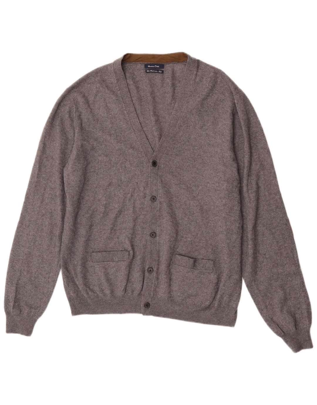 Maglione cardigan da uomo Massimo Dutti 2XL lana grigia
