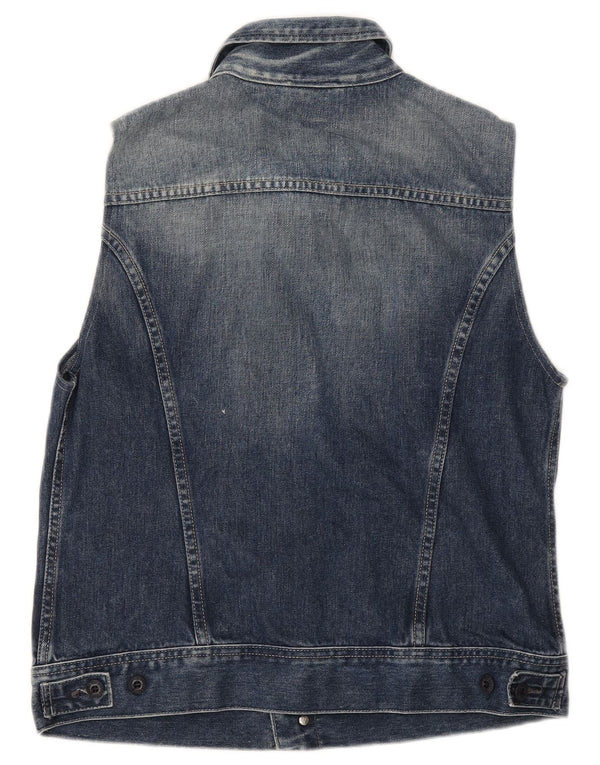 Diesel Mens Denim Gilet UK 40 nagy kék pamut