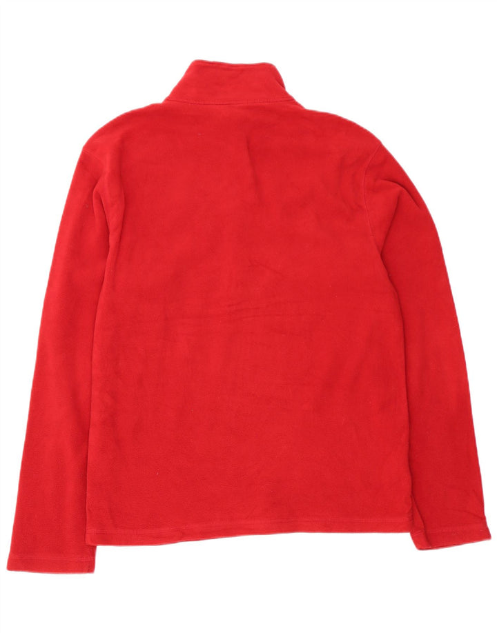 Eddie Bauer Mens Zip Neck Fleece Jumper Small Red Polyester