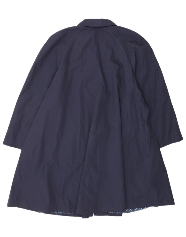 VINTAGE Womens Overcoat UK 16 Large Navy Blue Polyester Vintage Vintage and Second-Hand Vintage from Messina Hembry 