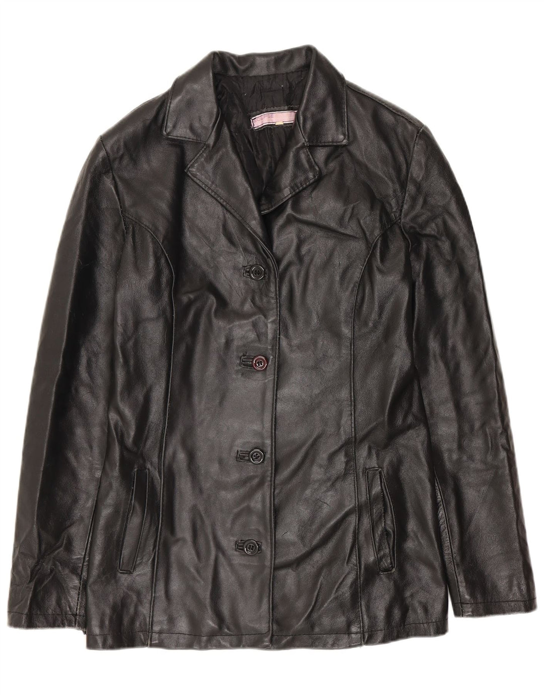 ECLIPSE Damen Lederjacke UK 10 Small Schwarz