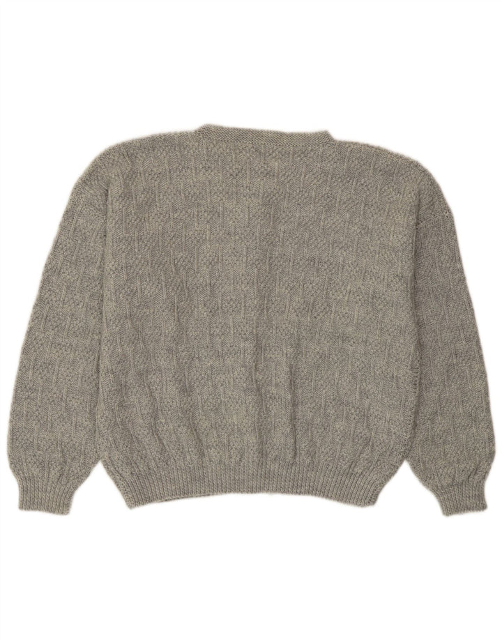 Vintage Womens Cardigan Sweater UK 14 Large Grey