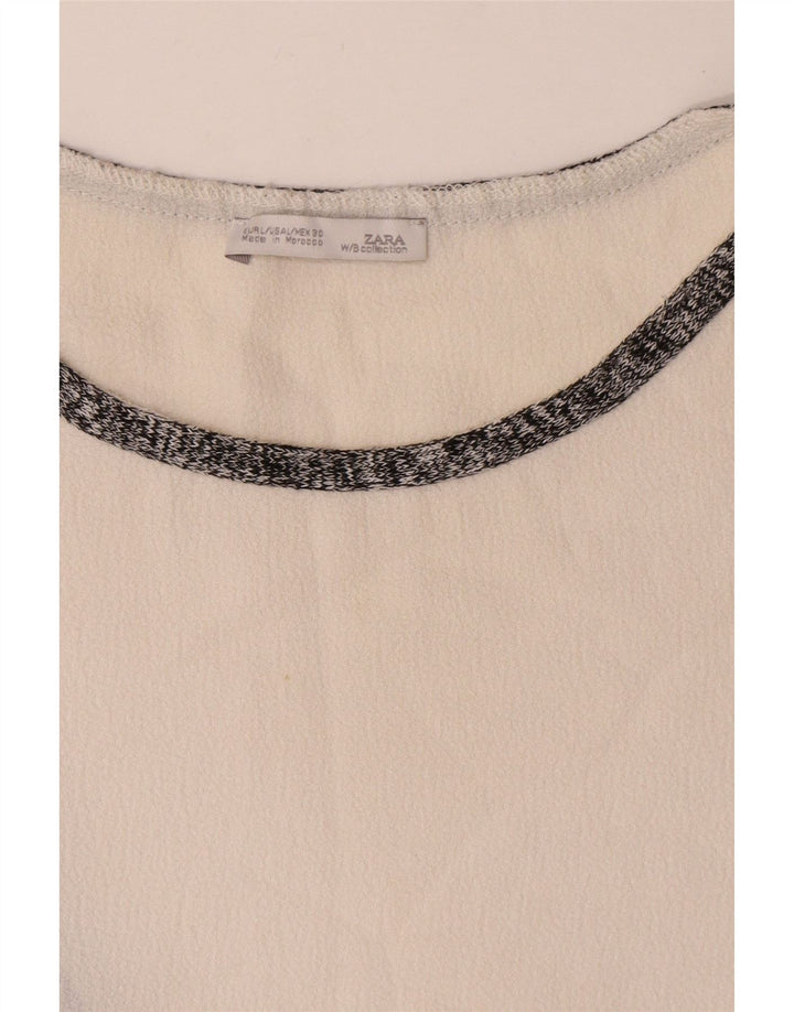 Zara Womens Asymmetrical Dress UK 16 Large White Colourblock
