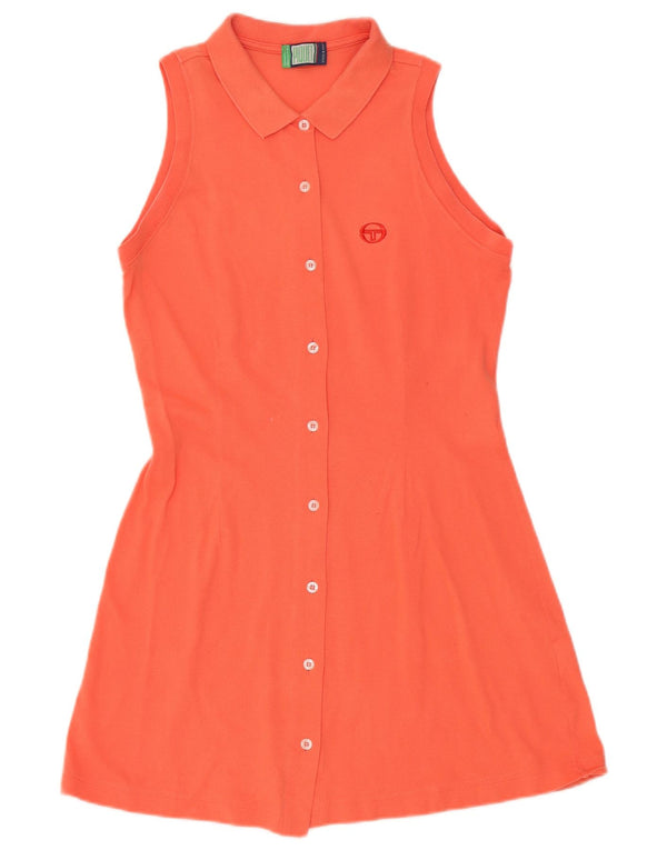 Sergio Tacchini Womens Sleeveless Shirt Dress IT 46 Large Orange