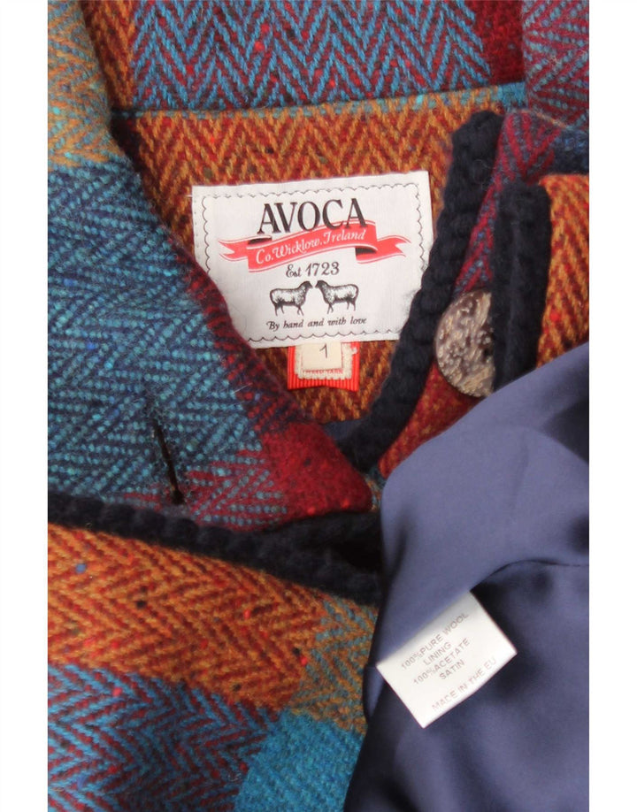 Avoca Womens Oversized Overcoat UK 1 2XS Multicoloured Check Wool