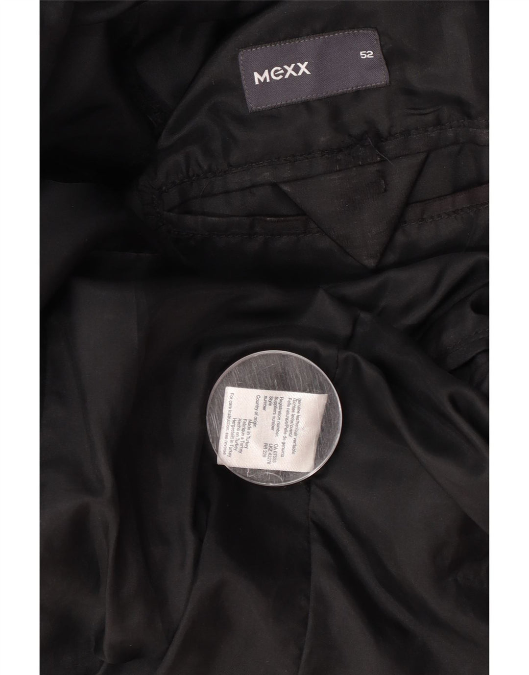 Ανδρικό δερμάτινο σακάκι 2 κουμπιών Mexx IT 52 XL Μαύρο Δερμάτινο