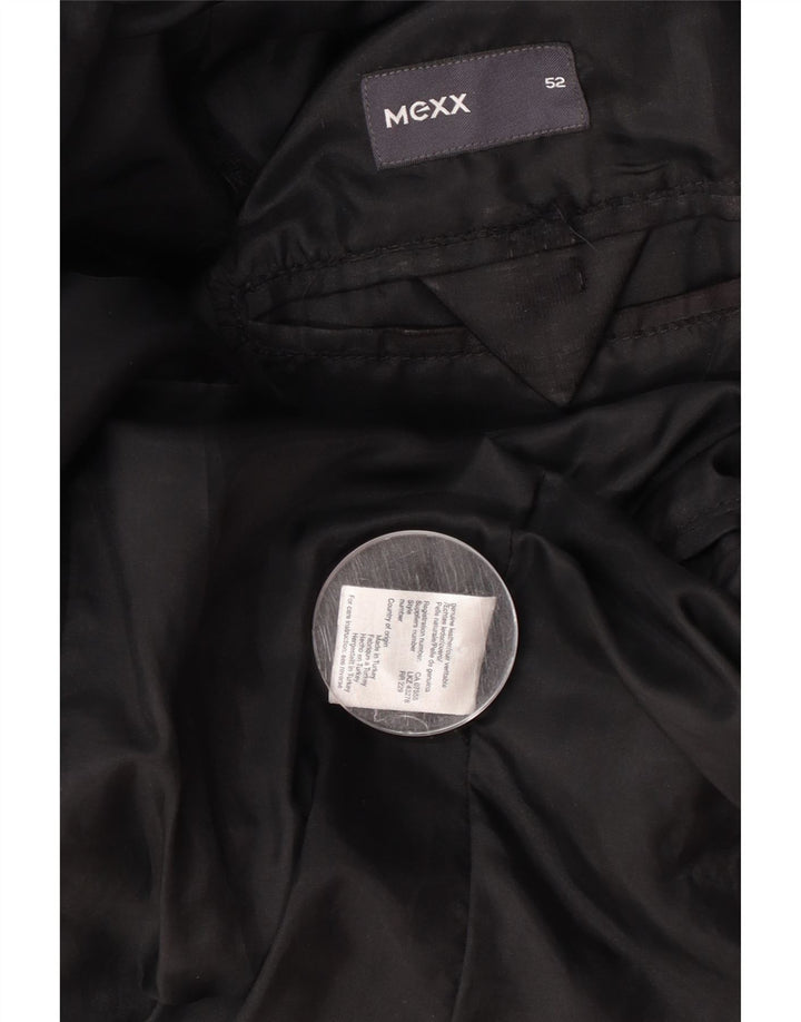 Ανδρικό δερμάτινο σακάκι 2 κουμπιών Mexx IT 52 XL Μαύρο Δερμάτινο