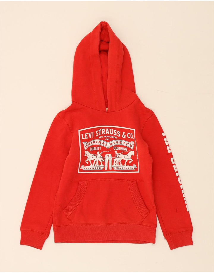 Suéter com capuz gráfico LEVI'S Boys 7-8 anos algodão vermelho