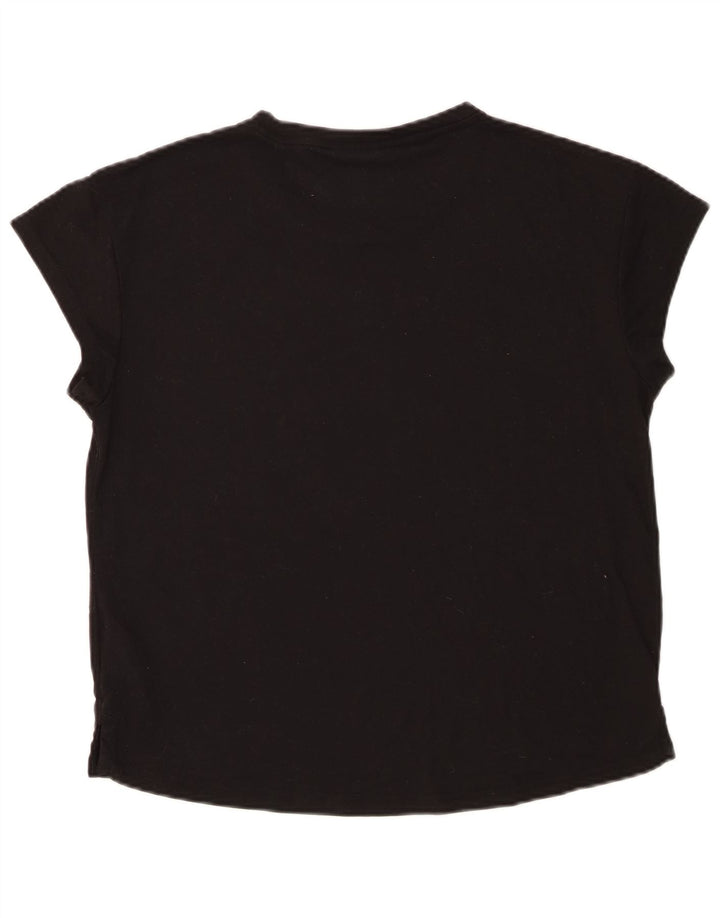 Puma Damen Graphic T-Shirt Top UK 14 Medium Schwarz Polyester