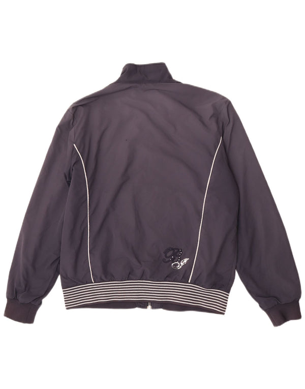 Fila Womens Bomber Jacket UK 18 XL Navyblå stribet polyester