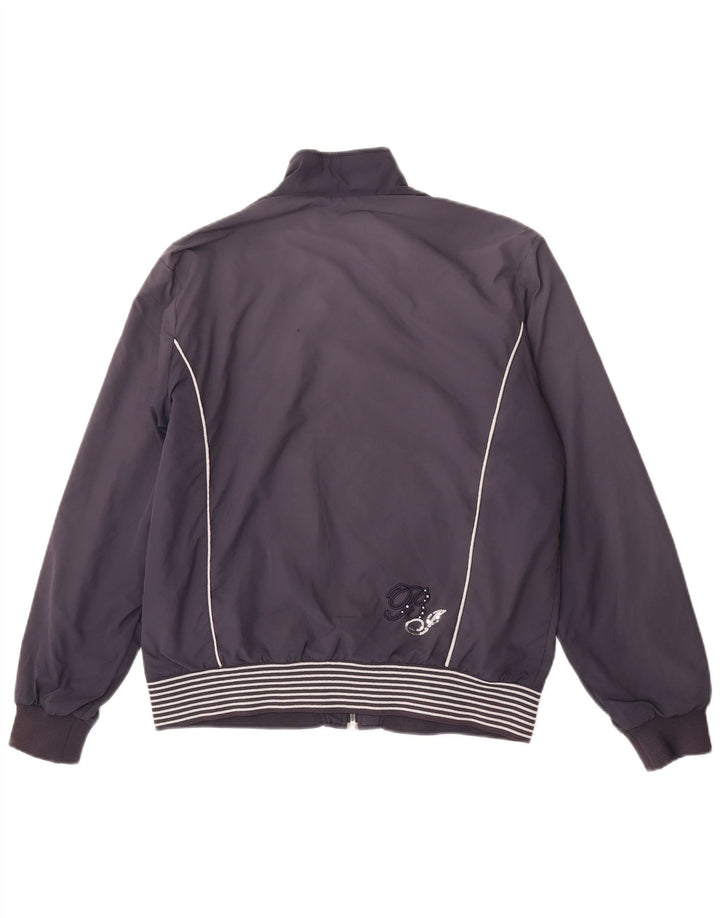 Fila Womens Bomber Jacket UK 18 XL Navyblå stribet polyester
