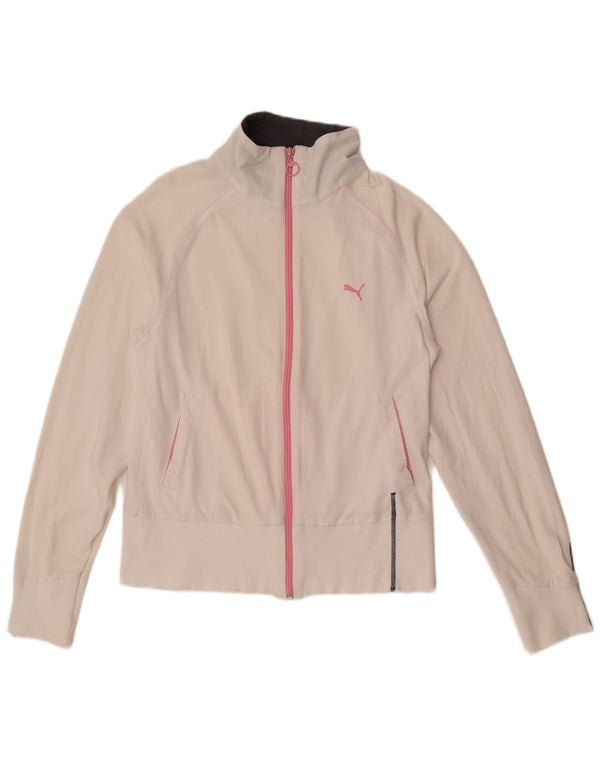 Puma Womens Tracksuit Top Jacket UK 12 Medium  Off White