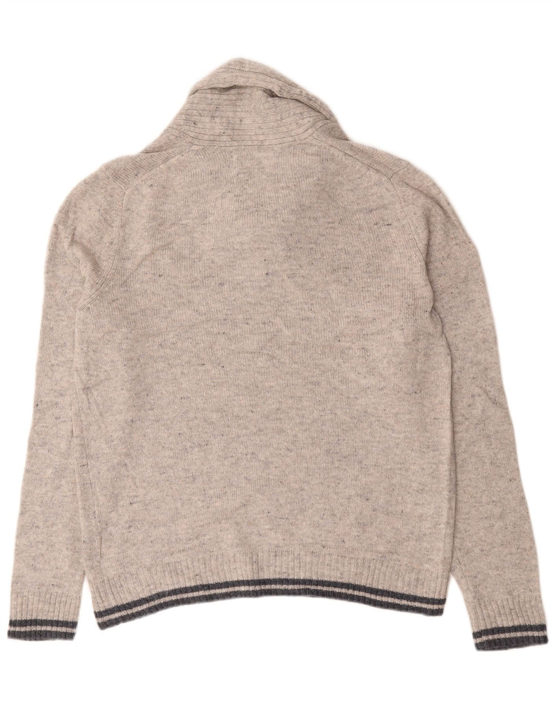Marks & Spencer Mens Shawl Neck Jumper Sweater Large Grey Flecked Lambswool
