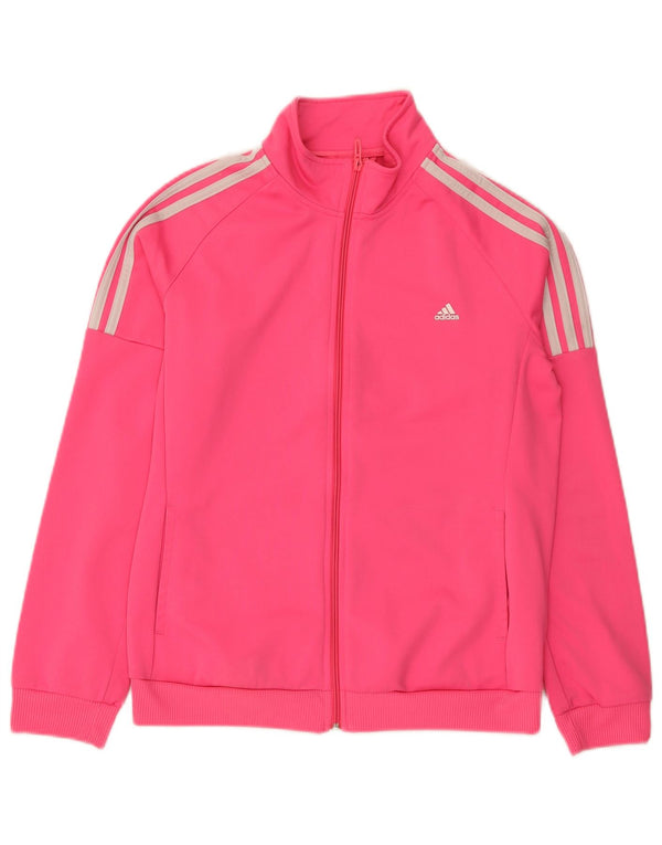 Adidas Womens Tracksuit Top Jacket UK 12/14 Medium Pink Polyester Sports