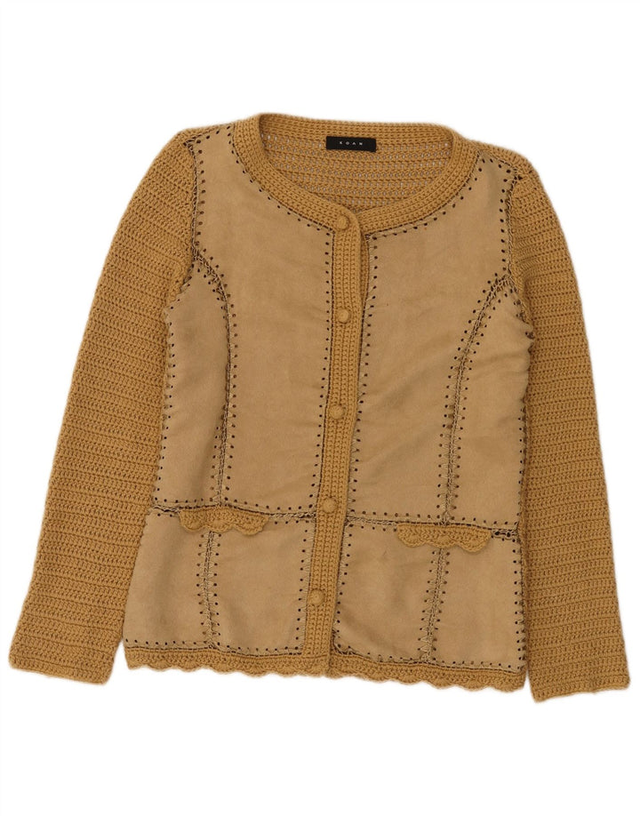 Maglione cardigan da donna Koan UK 12 Poliestere marrone medio