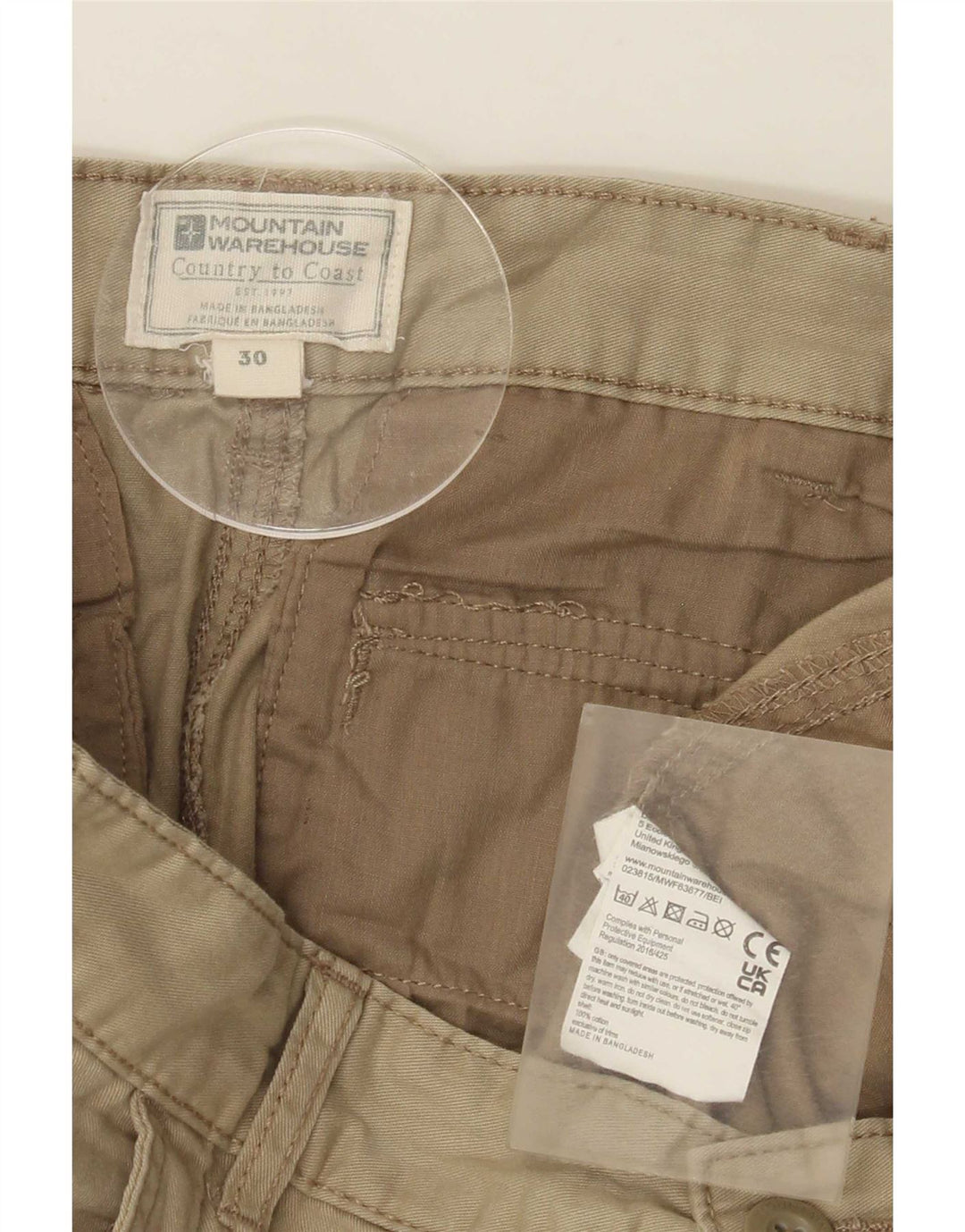 Mountain Warehouse Mens Cargo Shorts Medium W30 Khaki Cotton