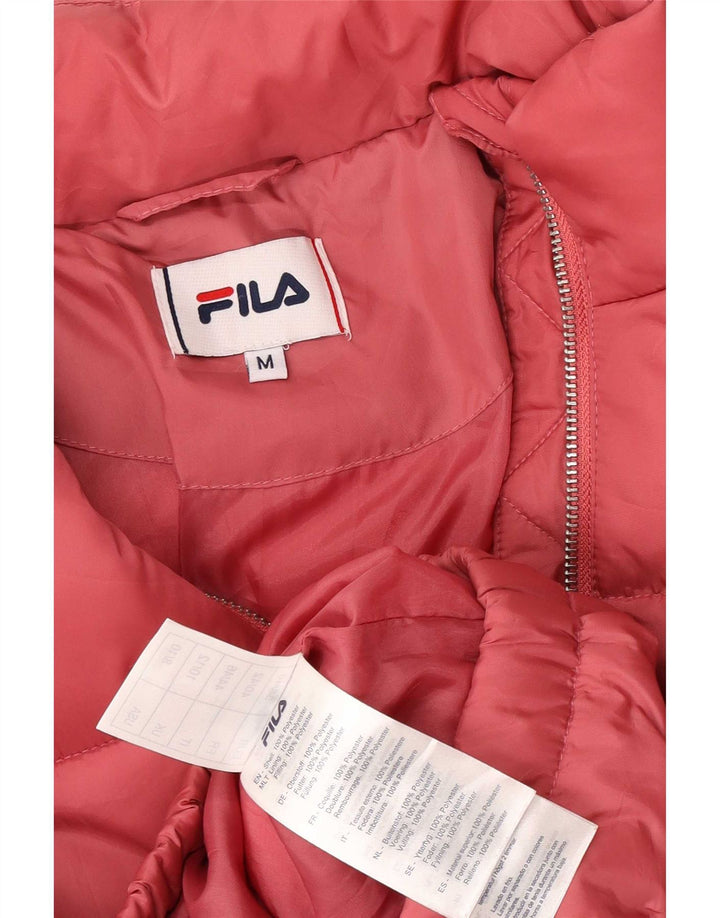 Fila Dame Loose Fit Polstret Jakke UK 14 Medium Pink Polyester