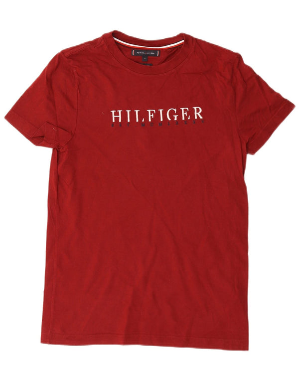 Tommy Hilfiger Camiseta gráfica para hombre Top Small Borgoña Algodón