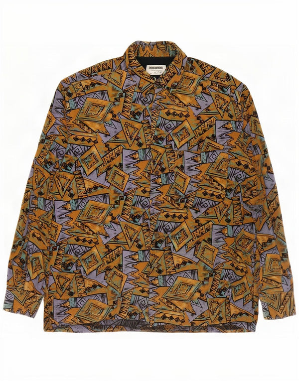 Vintage férfi kordbársony ing XL tarka geometriai