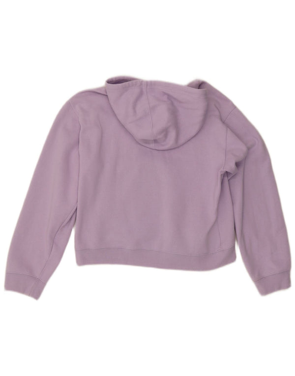 Maglione con cappuccio grafico oversize corto Reebok da donna UK 12 viola medio